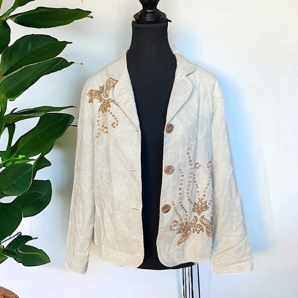 ⚪️ Coldwater creek  beaded jacket blazer - Picture 1 of 6